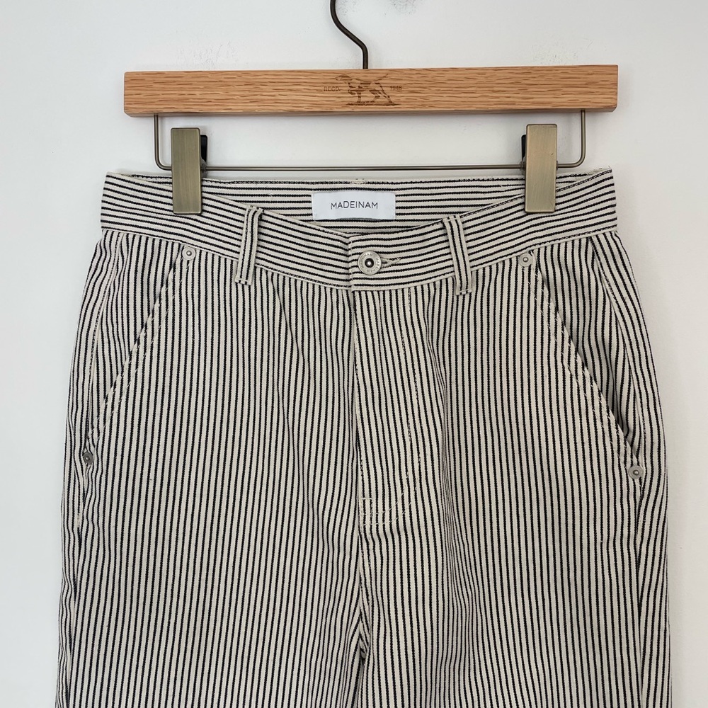 MADEINAM Striped Wide Leg Pants Size 2 High Rise Minimalist - Picture 6 of 8